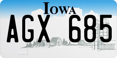 IA license plate AGX685