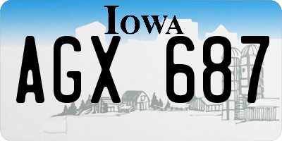 IA license plate AGX687