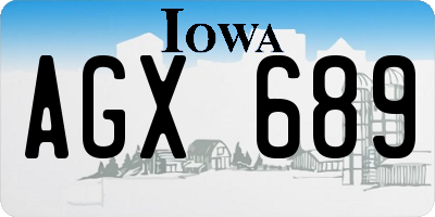 IA license plate AGX689