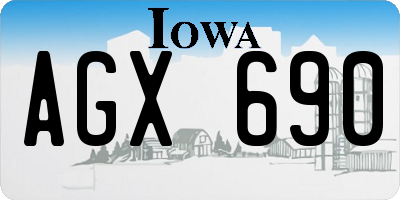 IA license plate AGX690