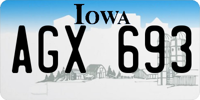 IA license plate AGX693