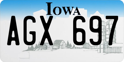 IA license plate AGX697
