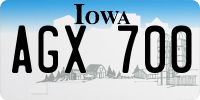IA license plate AGX700