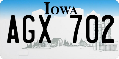 IA license plate AGX702