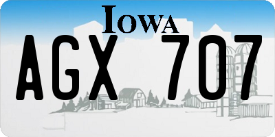 IA license plate AGX707