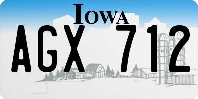 IA license plate AGX712