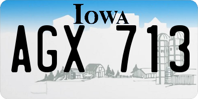 IA license plate AGX713