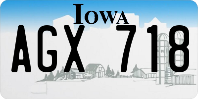 IA license plate AGX718