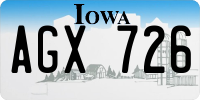 IA license plate AGX726