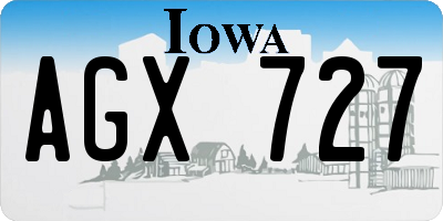 IA license plate AGX727