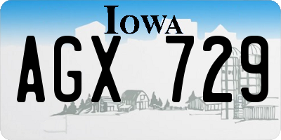 IA license plate AGX729