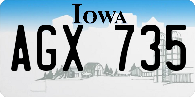 IA license plate AGX735
