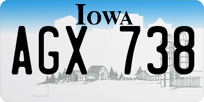IA license plate AGX738