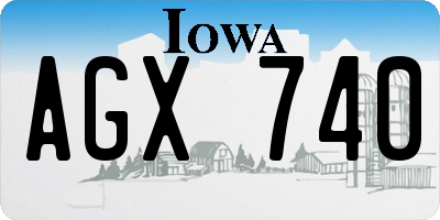 IA license plate AGX740