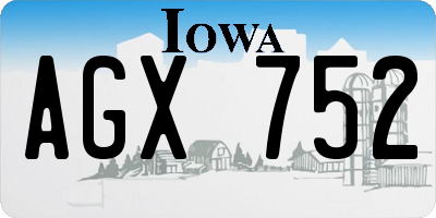 IA license plate AGX752