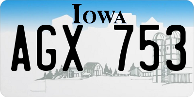 IA license plate AGX753