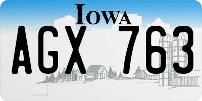 IA license plate AGX763