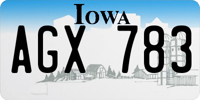 IA license plate AGX783