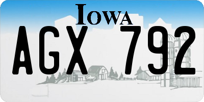 IA license plate AGX792