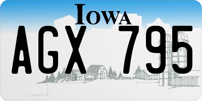 IA license plate AGX795