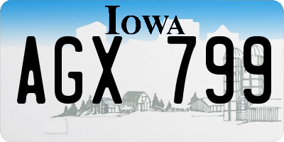IA license plate AGX799