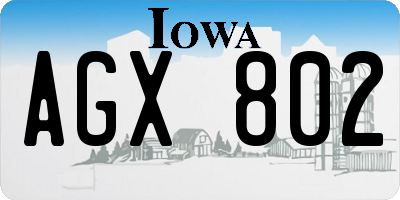 IA license plate AGX802