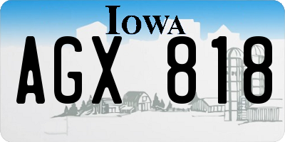 IA license plate AGX818