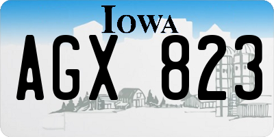 IA license plate AGX823