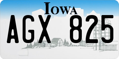 IA license plate AGX825
