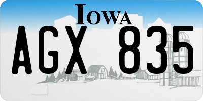 IA license plate AGX835