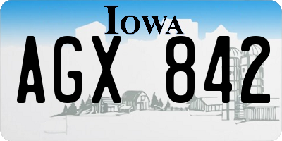 IA license plate AGX842
