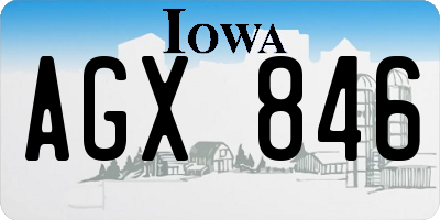 IA license plate AGX846