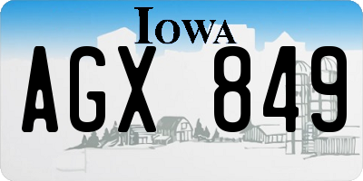 IA license plate AGX849