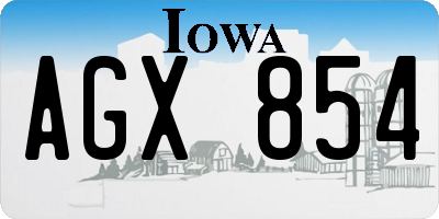 IA license plate AGX854