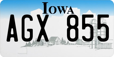 IA license plate AGX855