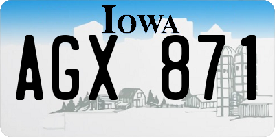 IA license plate AGX871