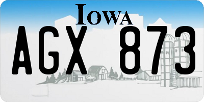 IA license plate AGX873