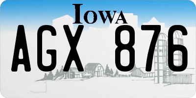 IA license plate AGX876