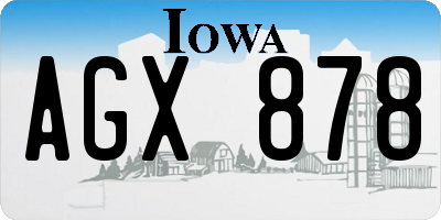 IA license plate AGX878