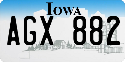 IA license plate AGX882