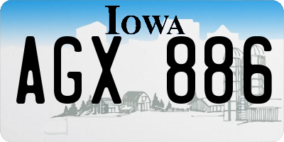 IA license plate AGX886