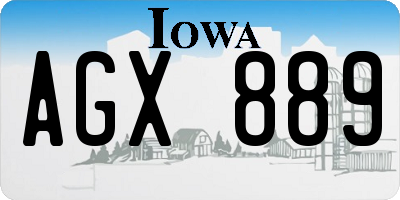 IA license plate AGX889