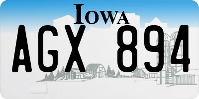 IA license plate AGX894