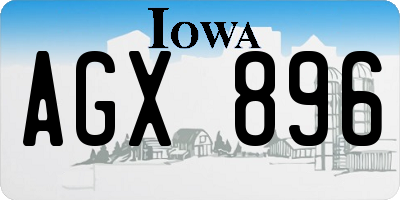 IA license plate AGX896