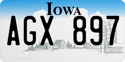 IA license plate AGX897
