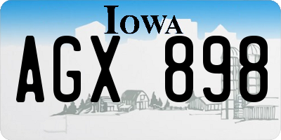IA license plate AGX898