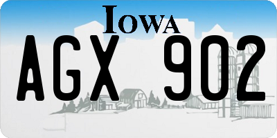 IA license plate AGX902