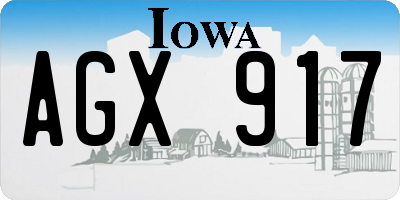 IA license plate AGX917