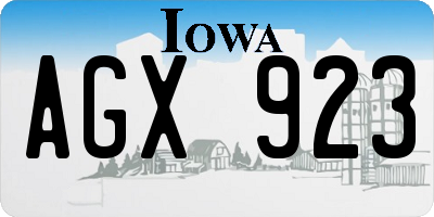 IA license plate AGX923
