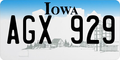 IA license plate AGX929